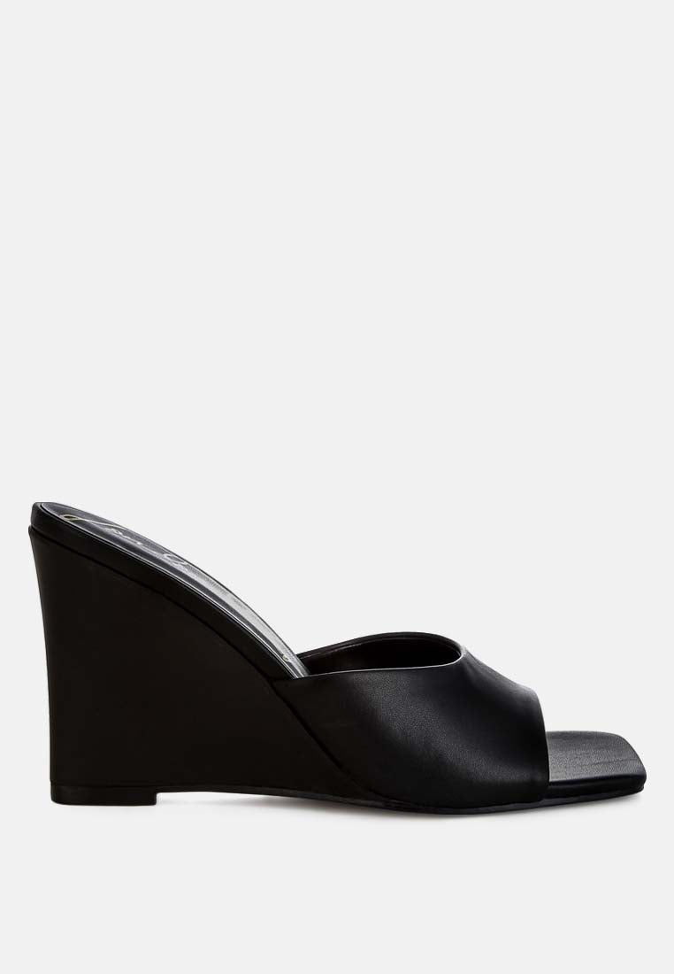 Shiloy Recycled Faux Leather Wedge Sandals - Tigbul's Variety Fashion Shop