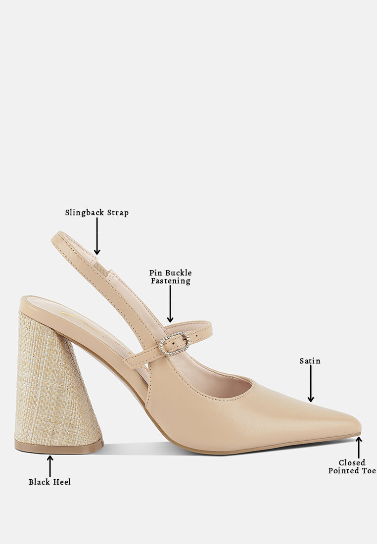 Nougat Flared Heel Party Sandals - Tigbul's Variety Fashion Shop