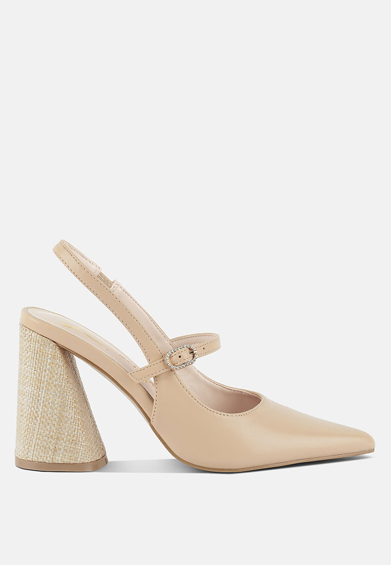 Nougat Flared Heel Party Sandals - Tigbul's Variety Fashion Shop