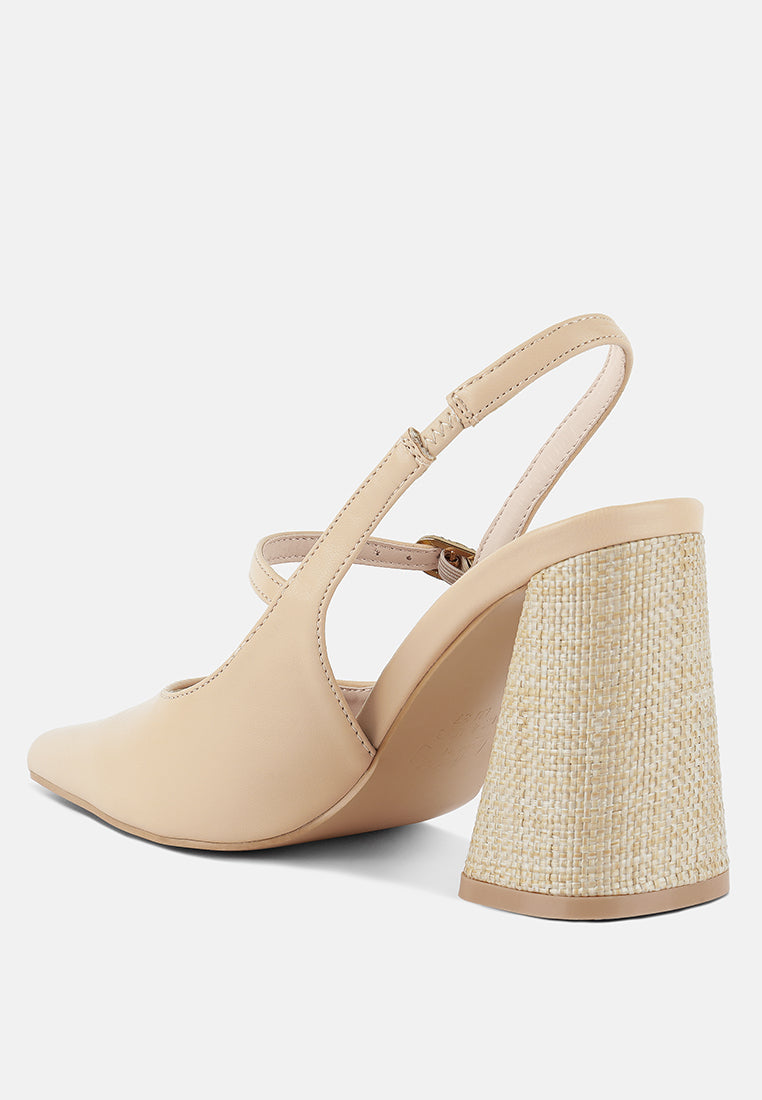 Nougat Flared Heel Party Sandals - Tigbul's Variety Fashion Shop