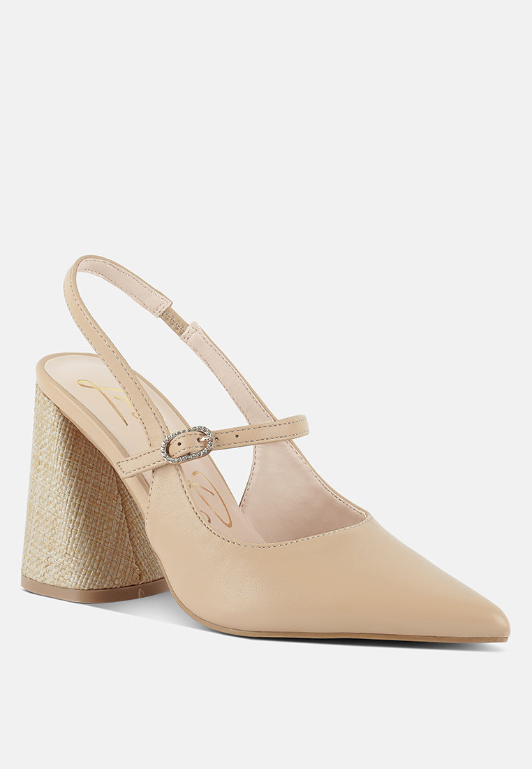 Nougat Flared Heel Party Sandals - Tigbul's Variety Fashion Shop