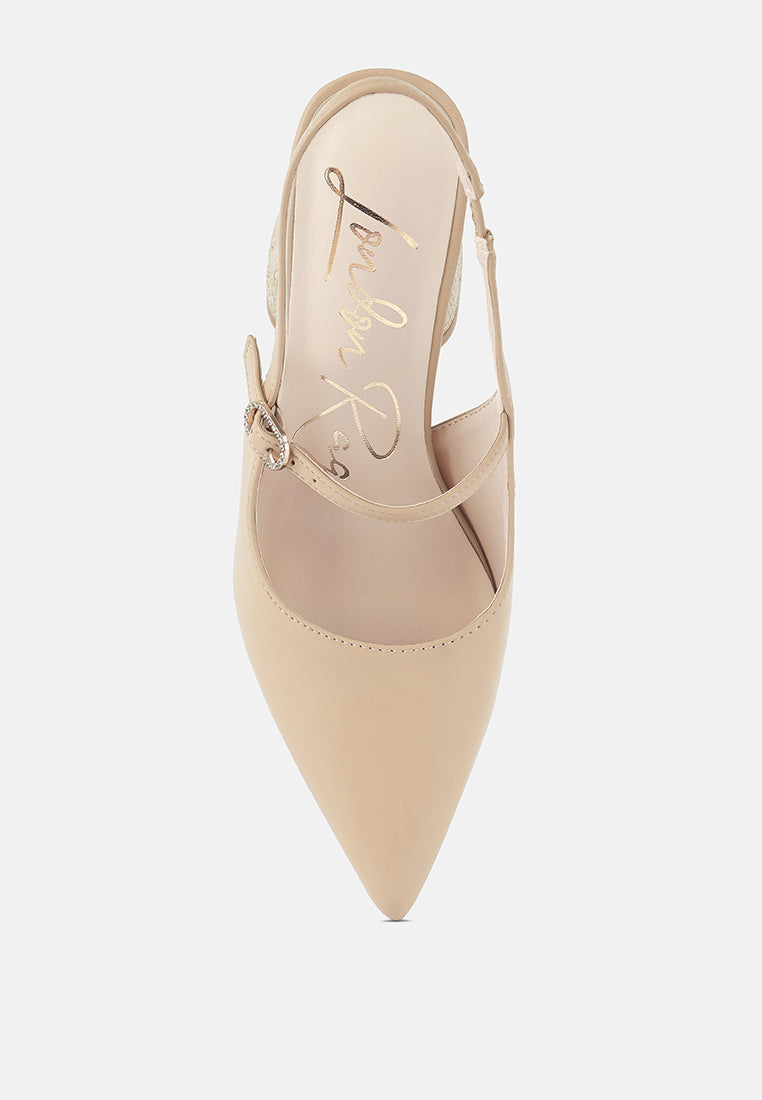 Nougat Flared Heel Party Sandals - Tigbul's Variety Fashion Shop