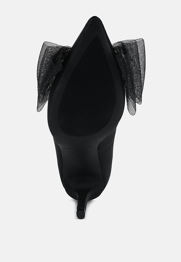 Odette Diamante Embellished Bow Stiletto Pumps - Tigbul's Variety Fashion Shop