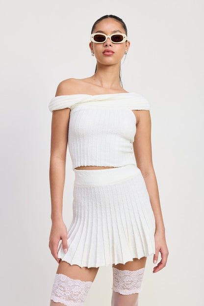 OFF THE SHOULDER KNIT TOP - Tigbul's Variety Fashion Shop