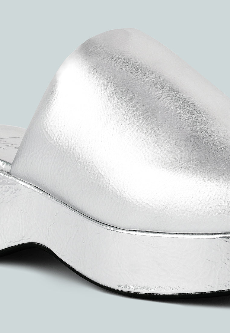 Olori Solid Platform Slip On Mules - Tigbul's Variety Fashion Shop