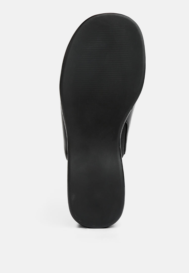 Olori Solid Platform Slip On Mules - Tigbul's Variety Fashion Shop