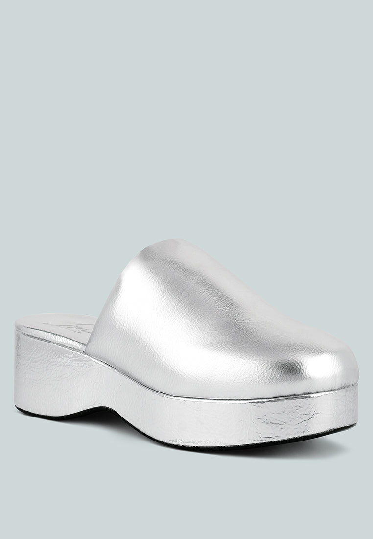 Olori Solid Platform Slip On Mules - Tigbul's Variety Fashion Shop