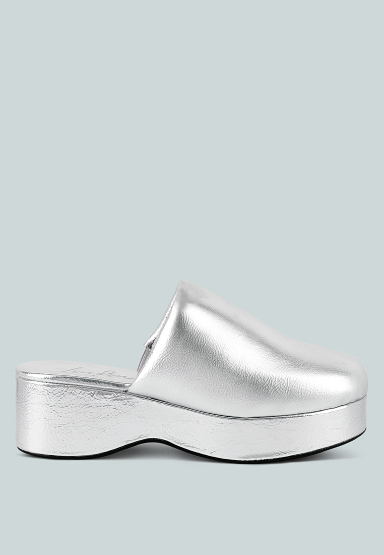 Olori Solid Platform Slip On Mules - Tigbul's Variety Fashion Shop