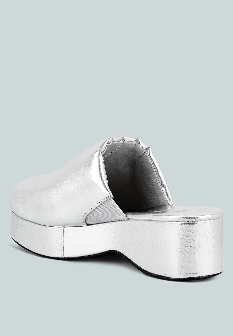 Olori Solid Platform Slip On Mules - Tigbul's Variety Fashion Shop