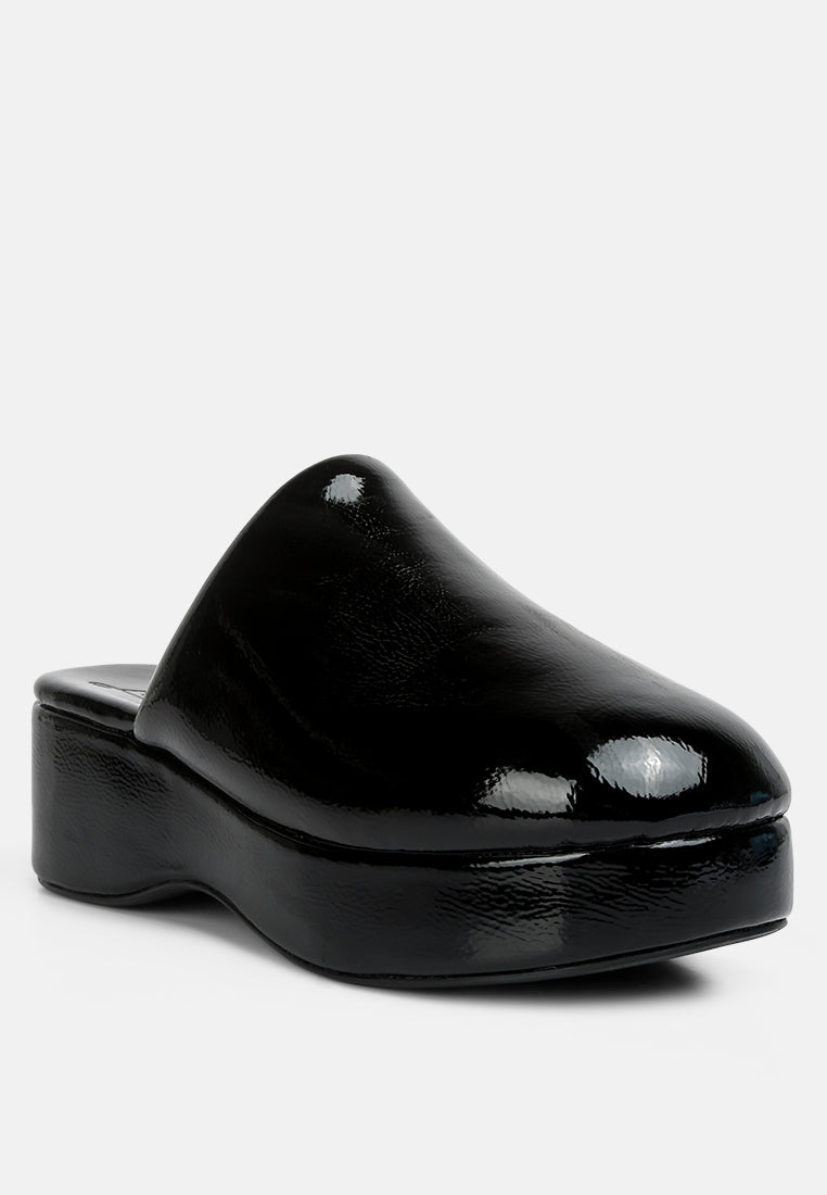 Olori Solid Platform Slip On Mules - Tigbul's Variety Fashion Shop