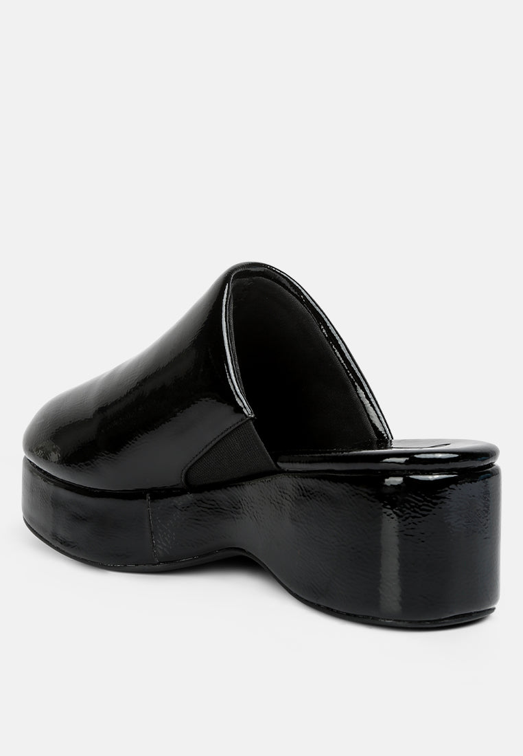 Olori Solid Platform Slip On Mules - Tigbul's Variety Fashion Shop