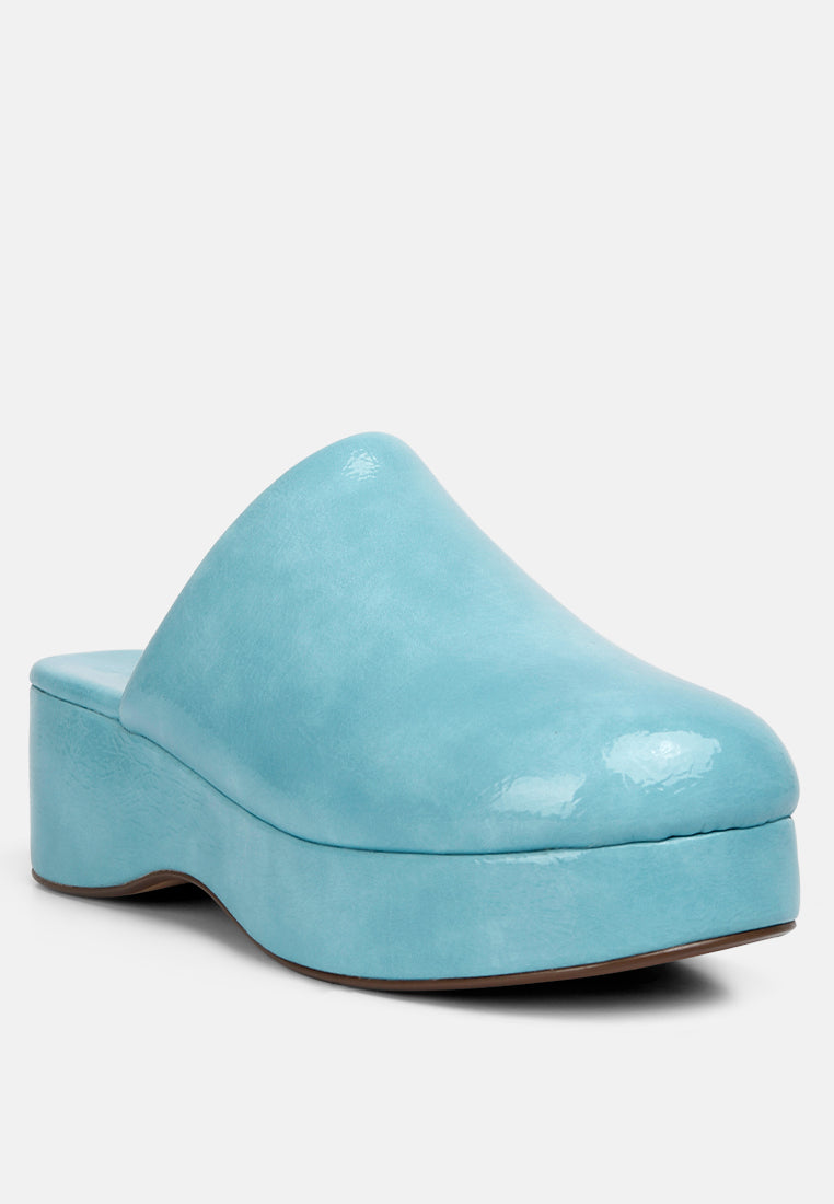Olori Solid Platform Slip On Mules - Tigbul's Variety Fashion Shop