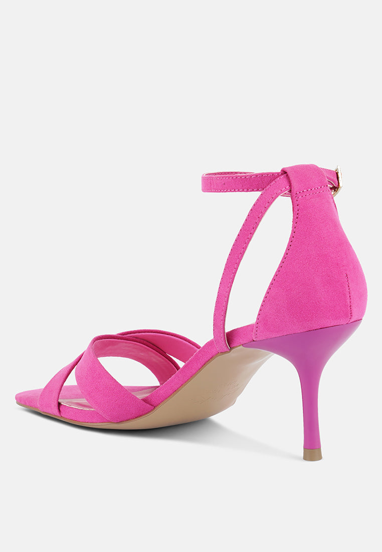 Oraiku Faux Suede Cross Strap Heels - Tigbul's Variety Fashion Shop