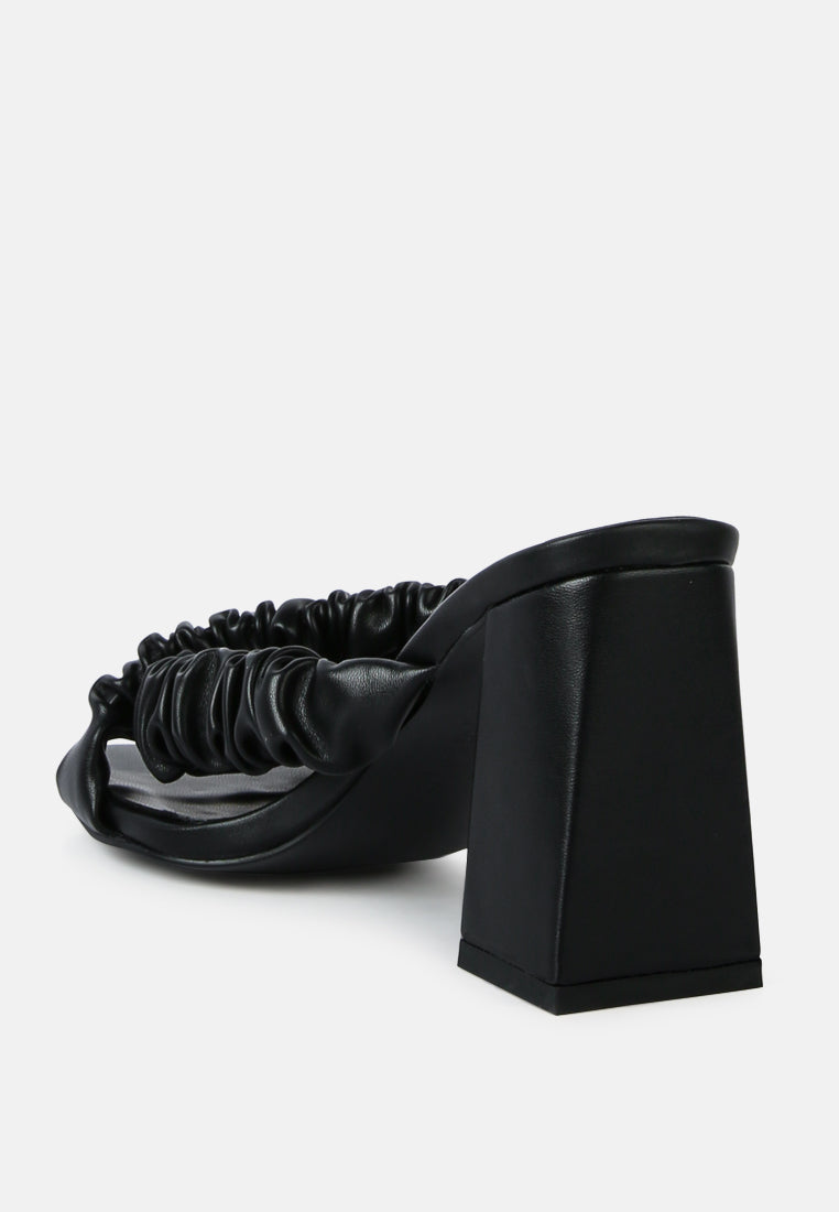 Page 3 Scrunchie Strap Block Sandals - Tigbul's Variety Fashion Shop