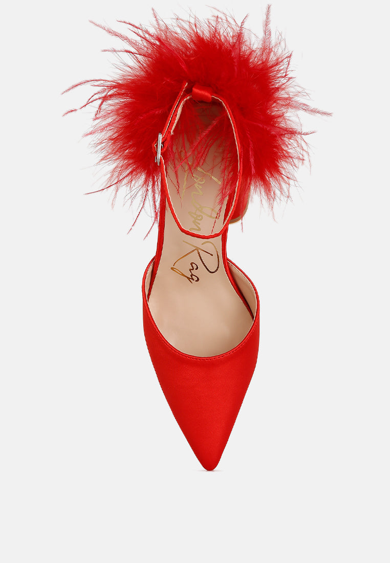 Palmetta Fur Detail Block Heel Sandals - Tigbul's Variety Fashion Shop
