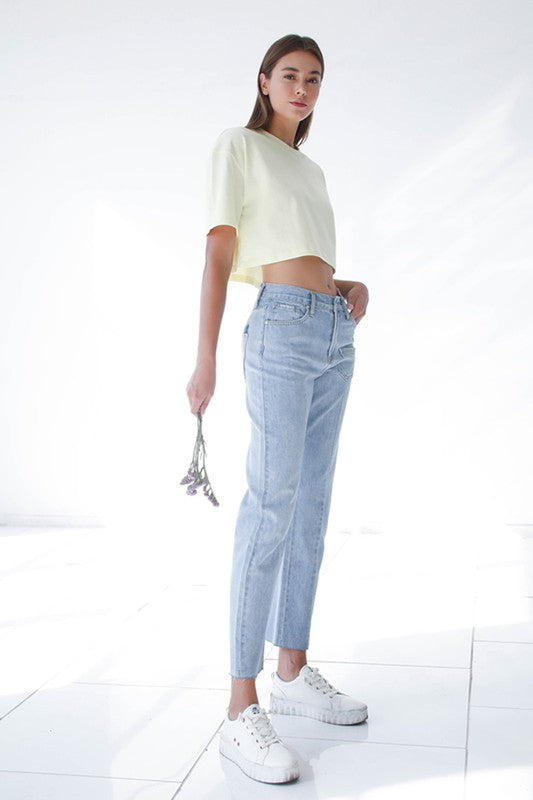 Patched Pocket Boyfriend Jeans - Tigbul's Variety Fashion Shop