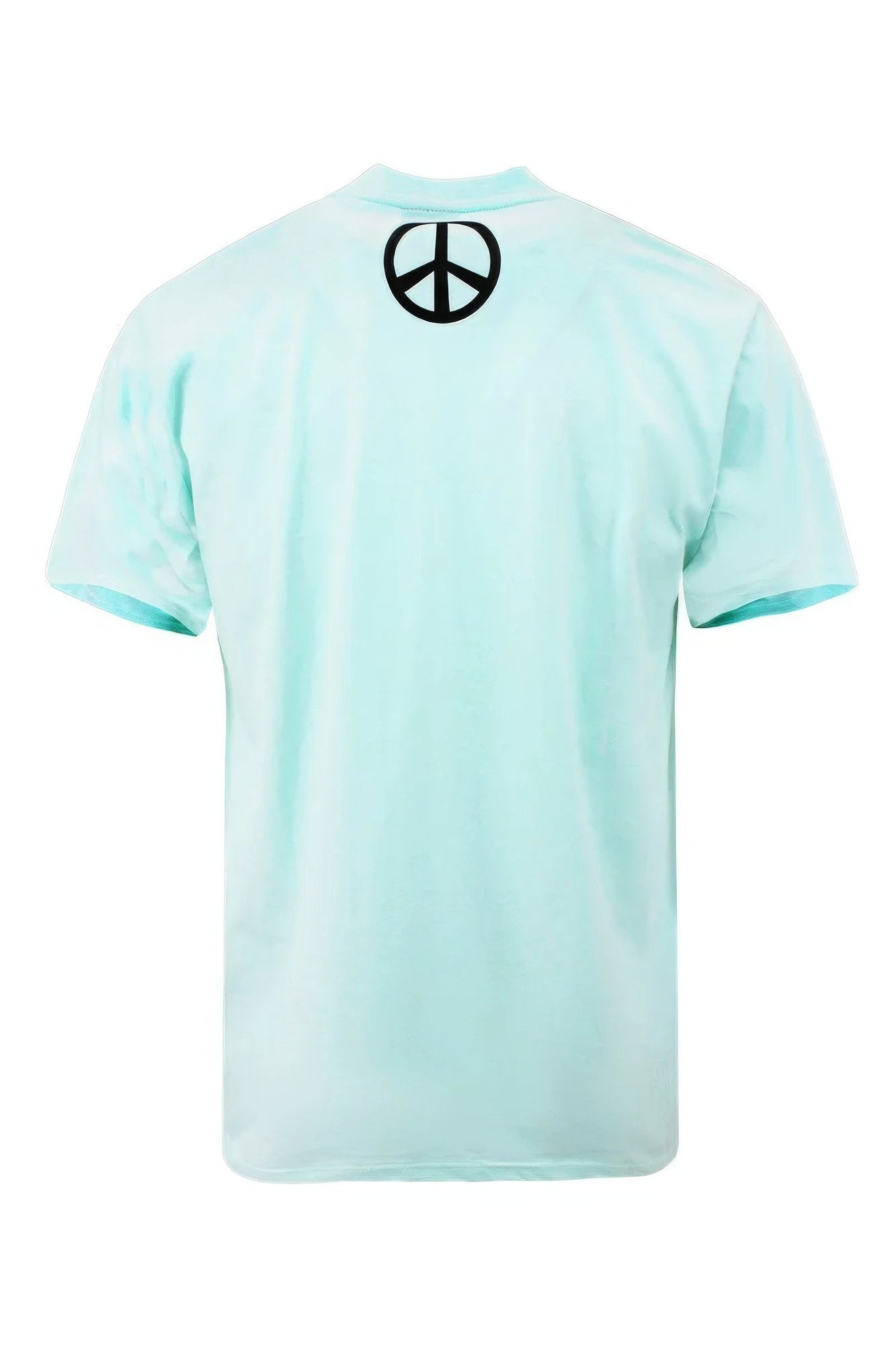 Mint Peace Happiness T-shirt back with black peace symbol