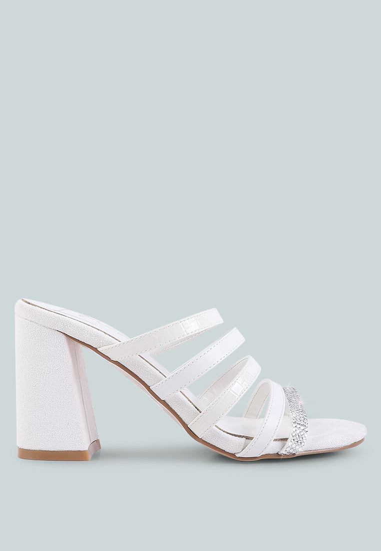 Peaches Strapped Rhinestone Embellished Sandals - Tigbul's Variety Fashion Shop