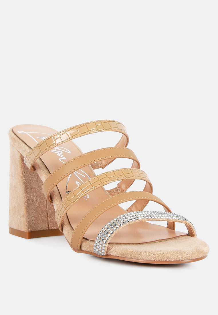 Peaches Strapped Rhinestone Embellished Sandals - Tigbul's Variety Fashion Shop