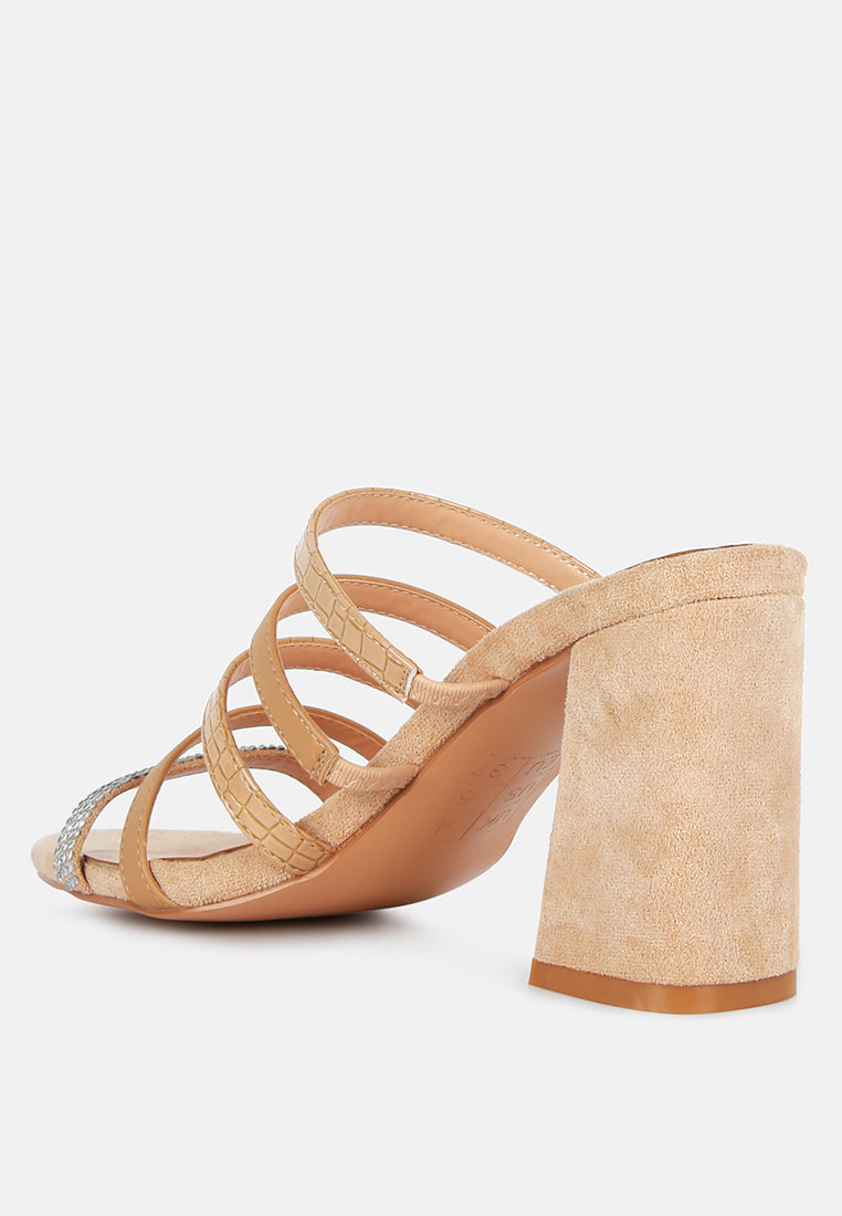 Peaches Strapped Rhinestone Embellished Sandals - Tigbul's Variety Fashion Shop