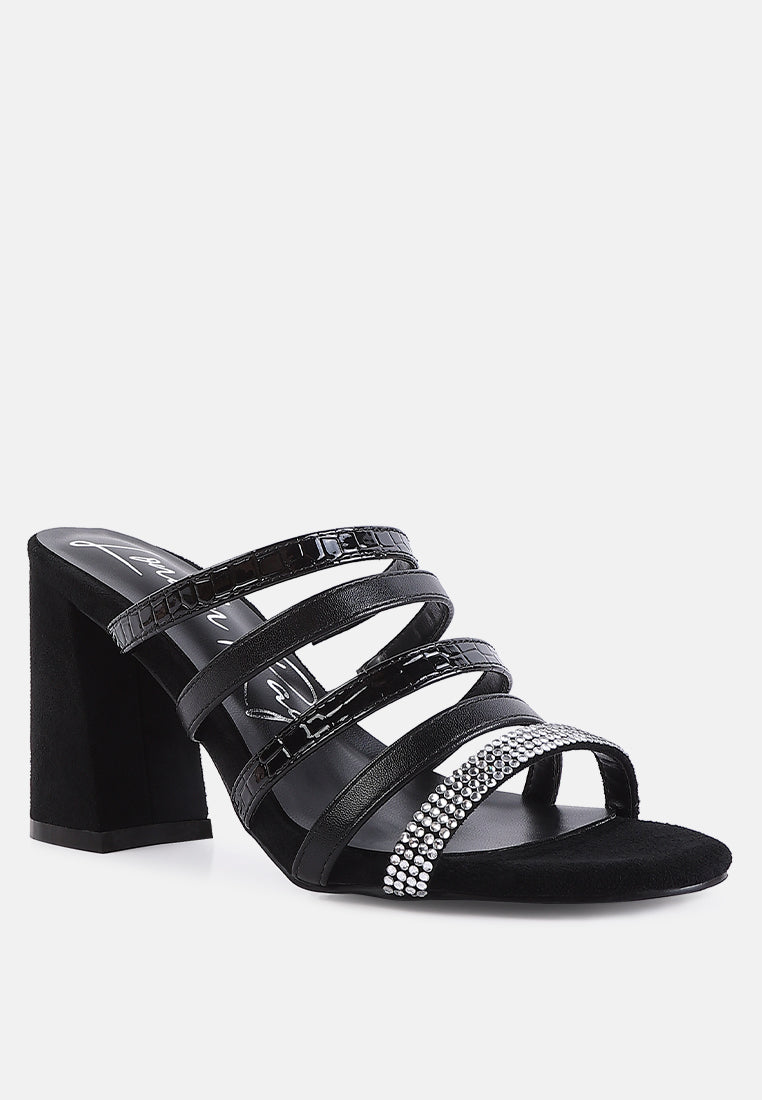 Peaches Strapped Rhinestone Embellished Sandals - Tigbul's Variety Fashion Shop