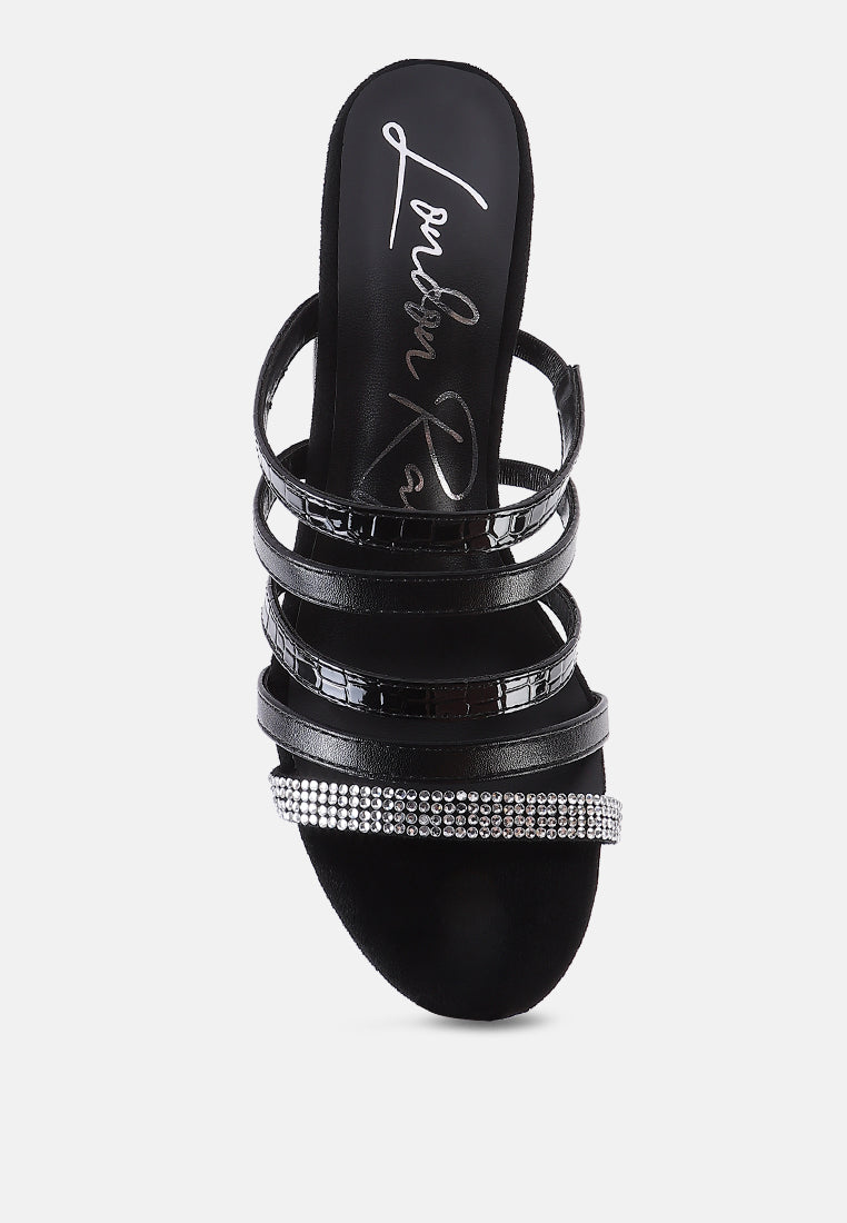 Peaches Strapped Rhinestone Embellished Sandals - Tigbul's Variety Fashion Shop
