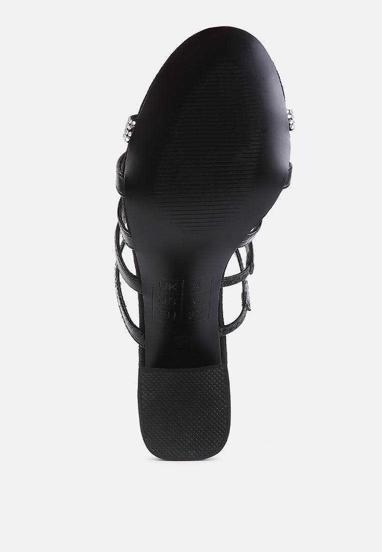 Peaches Strapped Rhinestone Embellished Sandals - Tigbul's Variety Fashion Shop