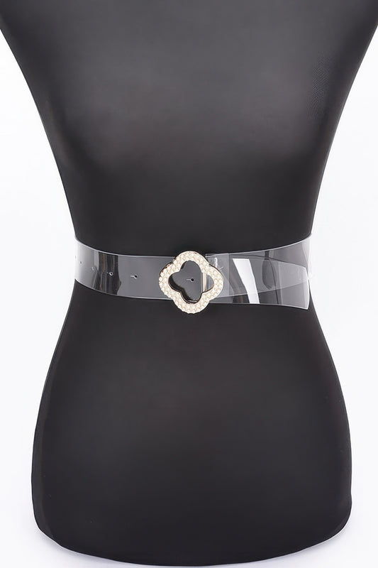 Pearl Metal Buckle Clear Belt - Tigbul's Variety Fashion Shop