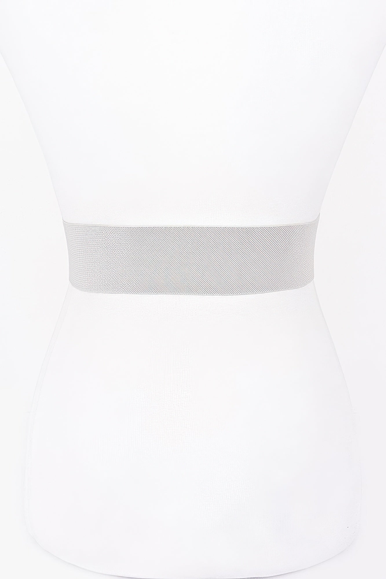 Pearl metal buckle elastic belt, silver elastic waistband only (buckle not shown)