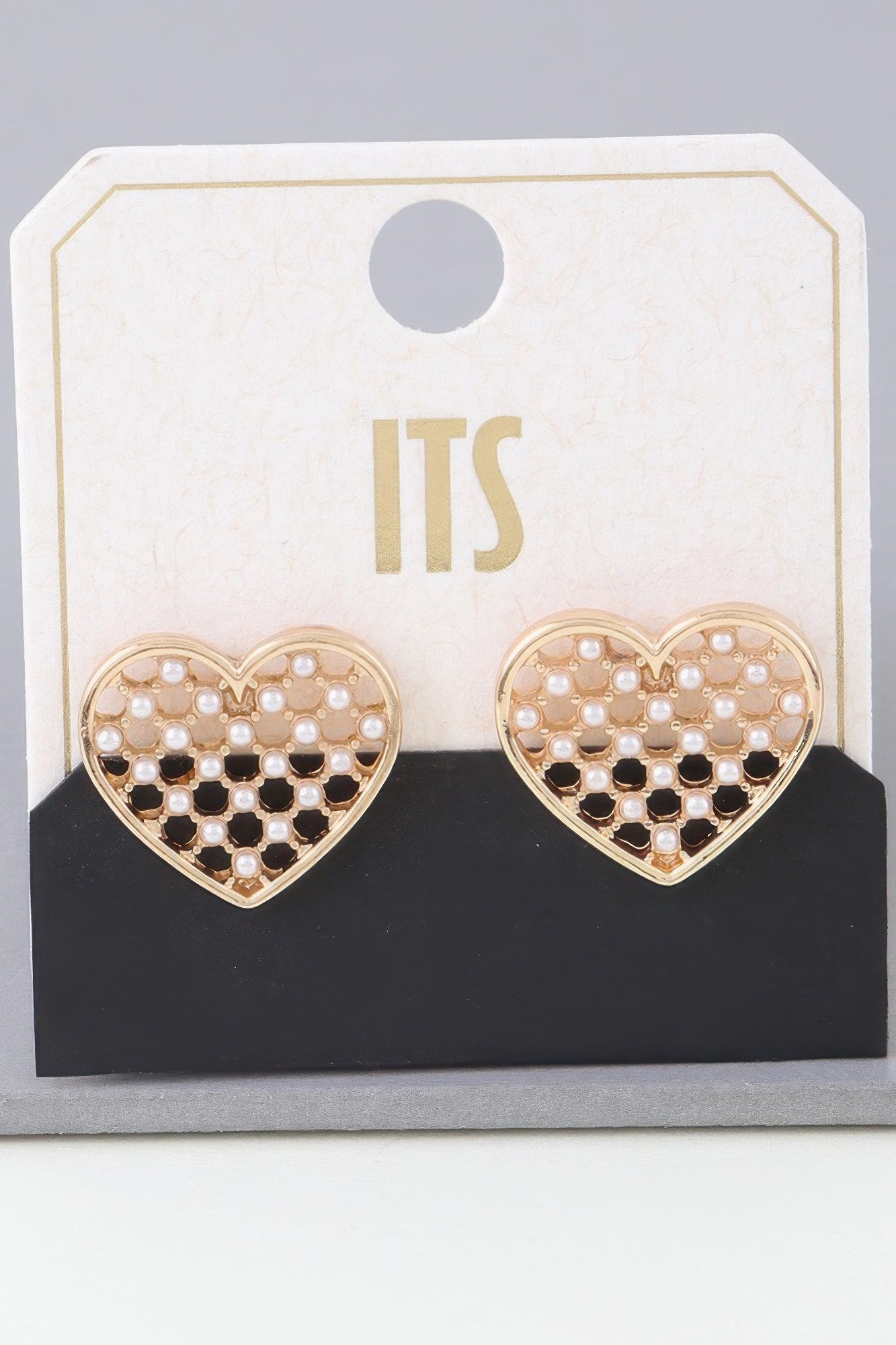 Pearl Quilt Heart Stud Earrings - Tigbul's Variety Fashion Shop