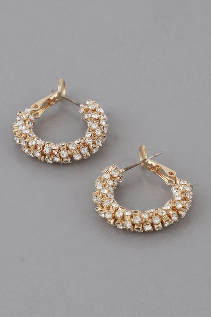 Petite Bejeweled Hoop Earrings - Tigbul's Variety Fashion Shop