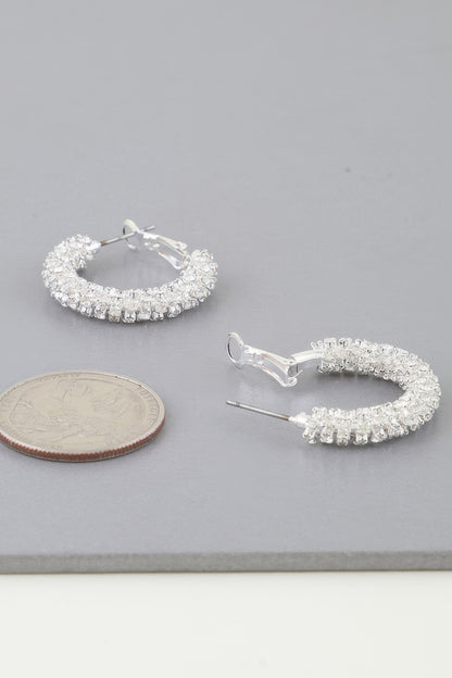 Petite Bejeweled Hoop Earrings - Tigbul's Variety Fashion Shop