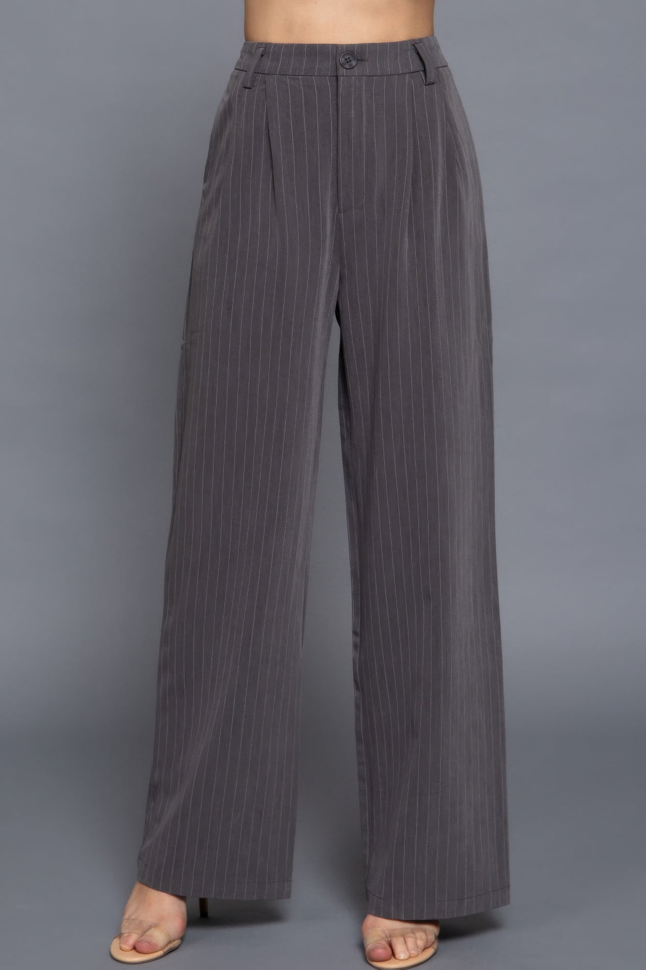 Pin Stripe Woven Straight Pants - Tigbul's Variety Fashion Shop