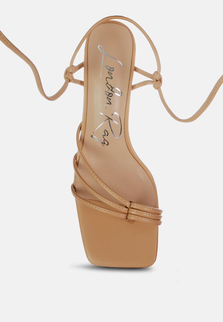 Piri Toe Ring Tie Up Block Sandals - Tigbul's Variety Fashion Shop