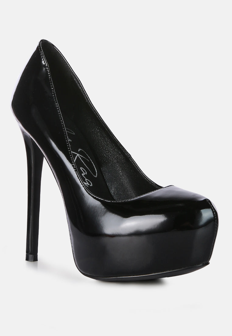 Pismis Patent Faux Leather Stiletto Pumps - Tigbul's Variety Fashion Shop