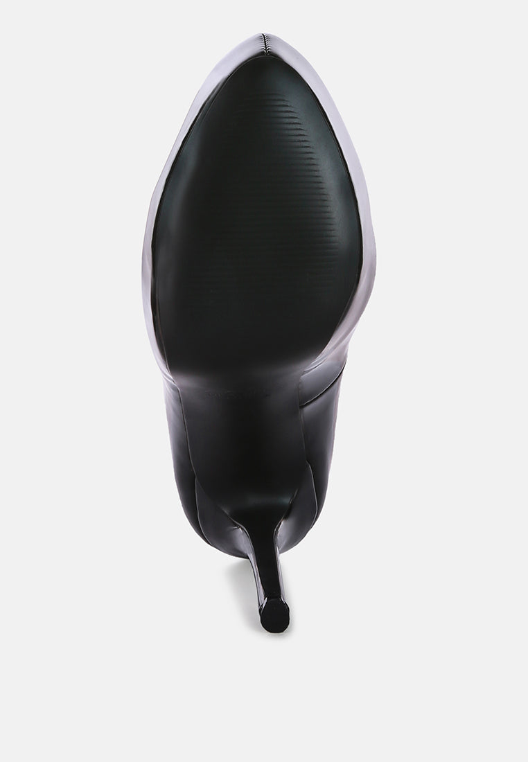 Pismis Patent Faux Leather Stiletto Pumps - Tigbul's Variety Fashion Shop