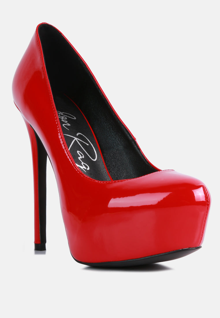 Pismis Patent Faux Leather Stiletto Pumps - Tigbul's Variety Fashion Shop