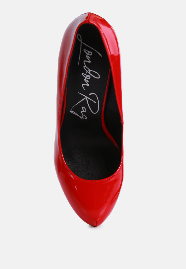 Pismis Patent Faux Leather Stiletto Pumps - Tigbul's Variety Fashion Shop