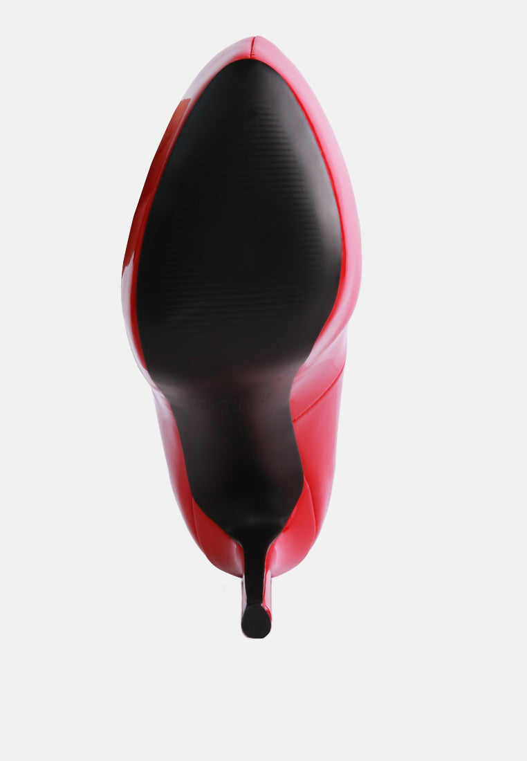 Pismis Patent Faux Leather Stiletto Pumps - Tigbul's Variety Fashion Shop