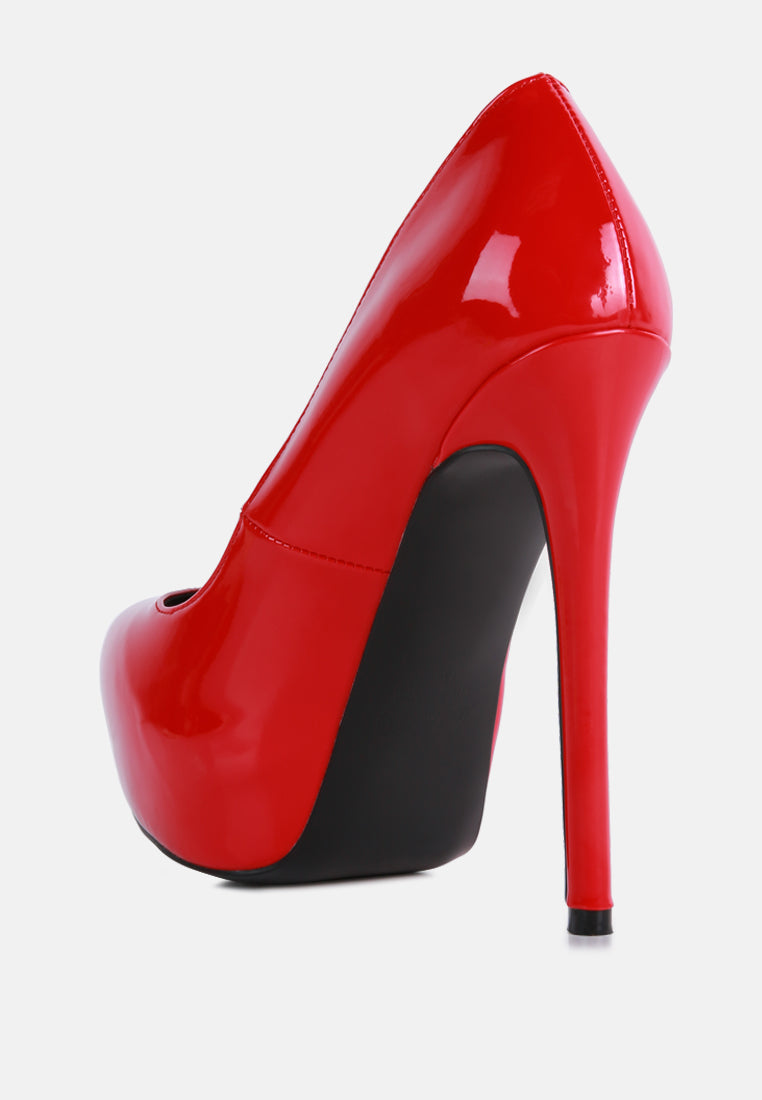 Pismis Patent Faux Leather Stiletto Pumps - Tigbul's Variety Fashion Shop