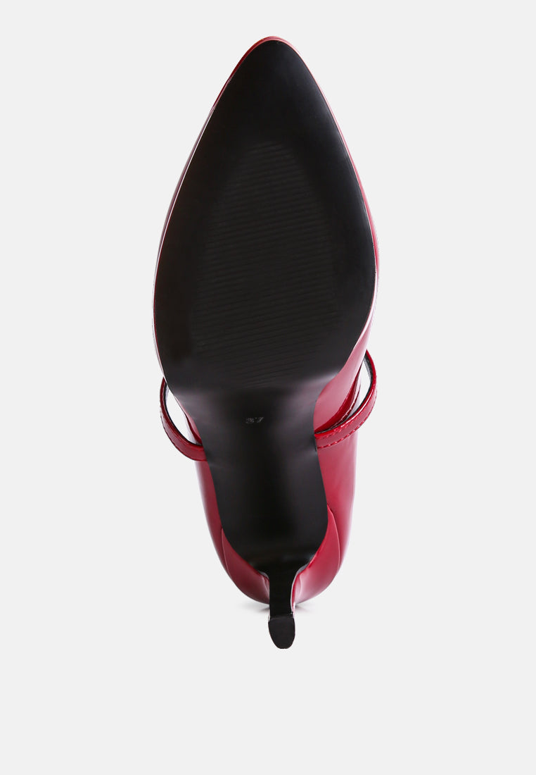 Pixie Dust Patent Faux Leather Cross Strap Pumps - Tigbul's Variety Fashion Shop