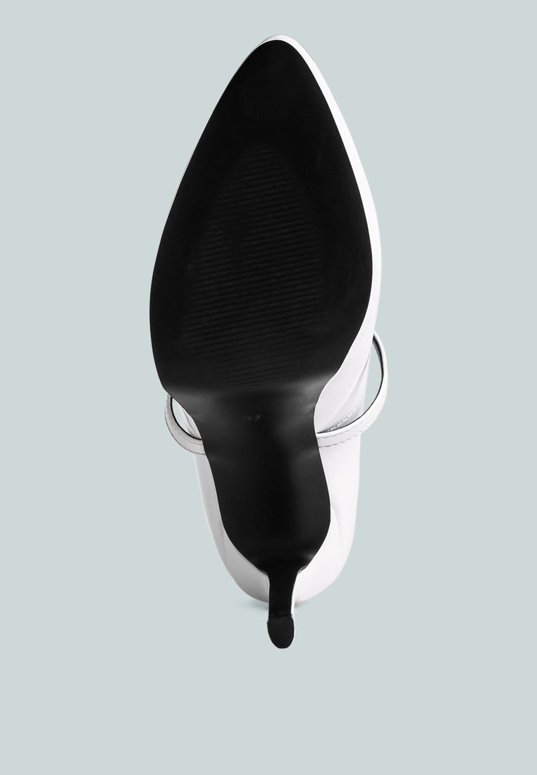 Pixie Dust Patent Faux Leather Cross Strap Pumps - Tigbul's Variety Fashion Shop