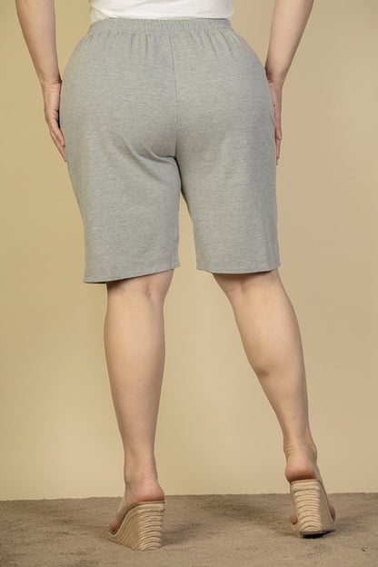 Plus Size French Terry Bermuda Shorts - Tigbul's Variety Fashion Shop