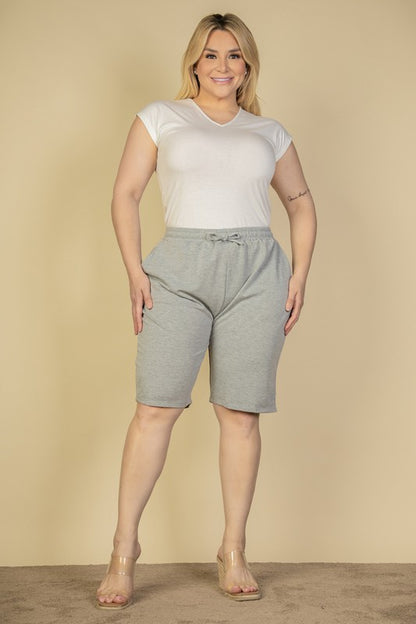 Plus Size French Terry Bermuda Shorts - Tigbul's Variety Fashion Shop
