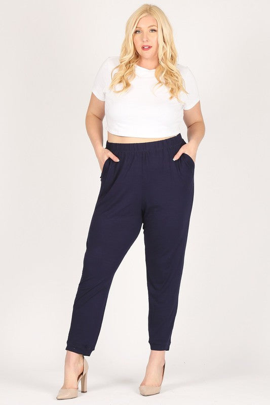 Plus Size High Waist Loose fit pants - Tigbul's Variety Fashion Shop