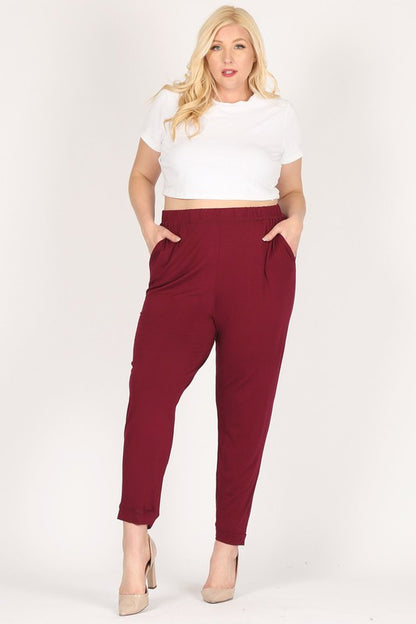 Plus Size High Waist Loose fit pants - Tigbul's Variety Fashion Shop