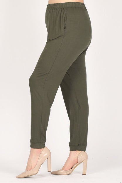 Plus Size High Waist Loose fit pants - Tigbul's Variety Fashion Shop