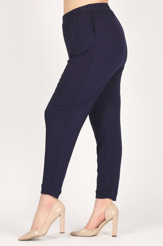 Plus Size High Waist Loose fit pants - Tigbul's Variety Fashion Shop