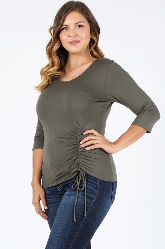 Plus Size waist tie top - Tigbul's Variety Fashion Shop
