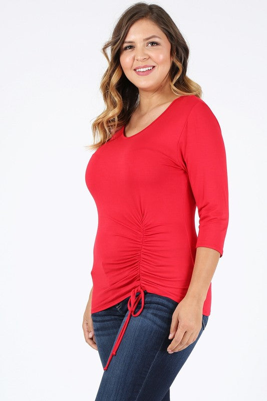 Plus Size waist tie top - Tigbul's Variety Fashion Shop